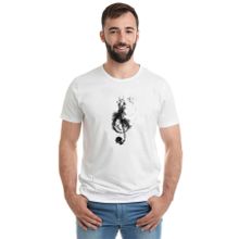 Qivi RF0729-ERKTS Sol Anahtarı Baskılı Beyaz Örme Erkek T-shirt