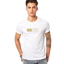 Qivi RF1129-ERKTS Volbeat Baskılı Beyaz Örme Erkek T-shirt