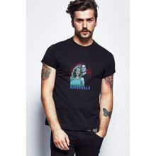 Qivi Riverdale Betty Jughead Wallpaper Baskılı Siyah Erkek Örme T-shirt