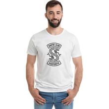 Qivi Riverdale South Side Snake Baskılı Beyaz Erkek T-shirt