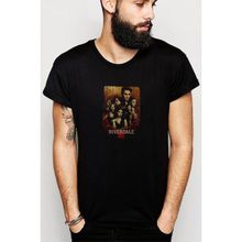 Qivi Riverdale Wallpaper Baskılı Siyah Erkek Örme T-shirt