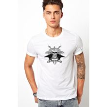 Qivi Rock Kurukafa Baskılı Beyaz Erkek T-shirt