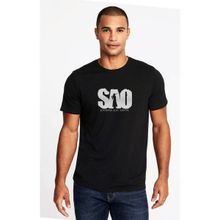 Qivi S A O Baskılı Siyah Erkek Örme T-shirt