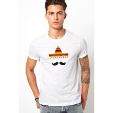 Qivi Sapka Bıyık Baskılı Beyaz Erkek T-shirt