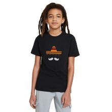Qivi Sapka Bıyık Baskılı Unisex Çocuk Siyah T-shirt