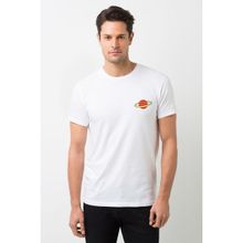 Qivi Saturn Göğüs Baskılı Beyaz Erkek T-shirt