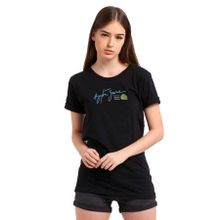 Qivi Senna Imzalı Logo Screen Shot 2018 Baskılı Siyah Örme Kadın T-shirt