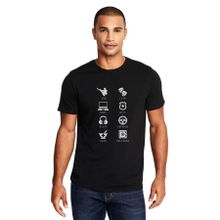 Qivi Sense 8 Minimalist Symbols Name Baskılı Siyah Erkek Örme T-shirt
