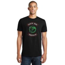 Qivi SFK0315ERKTS Riverdale South Side Serpents Baskılı Siyah Örme Erkek T-shirt