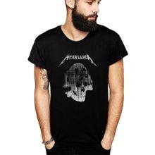 Qivi SFK0451ERKTS Metallica Skull Rock Metal Müzik Baskılı Siyah Örme Erkek T-shirt