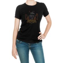 Qivi SFK0460KDNTS Motörhead Lemmy Kilmister Viski Rock Metal Baskılı Siyah Örme Kadın T-shirt