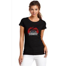 Qivi SFK0528KDNTS Nıssan Z Baskılı Siyah Örme Kadın T-shirt