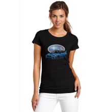 Qivi SFK0553KDNTS Baskılı Siyah Örme Kadın T-shirt