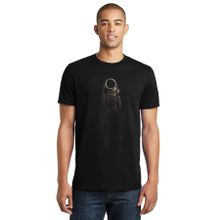 Qivi SFK0594ERKTS Astronot 02 Baskılı Siyah Örme Erkek T-shirt