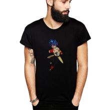 Qivi SFK0613ERKTS Anime Dragon Ball Baskılı Siyah Örme Erkek T-shirt