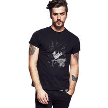 Qivi SFK0617ERKTS Anime Dragon Ball Baskılı Siyah Örme Erkek T-shirt