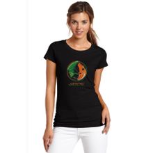 Qivi SFK0798KDNTS Arrow Baskılı Siyah Örme Kadın T-shirt