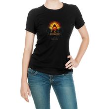 Qivi SFK1000KDNTS Blind Guardian A Traveler's Guide to Baskılı Siyah Örme Kadın Tshirt