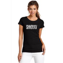 Qivi Shady Xv Classic Baskılı Siyah Örme Kadın T-shirt