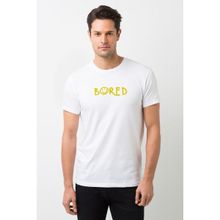 Qivi Sherlock Bored Baskılı Beyaz Erkek T-shirt