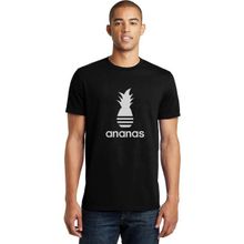 Qivi Silhouette Ananas Parody Logo Baskılı Siyah Erkek Örme T-shirt