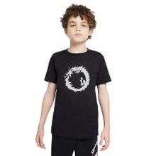 Qivi Silhouette Dragon Bearded Baskılı Unisex Çocuk Siyah T-shirt