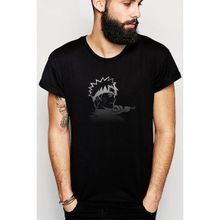 Qivi Silhouette Naruto Baskılı Siyah Erkek Örme T-shirt