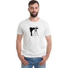 Qivi Silhouette Photography Baskılı Beyaz Erkek T-shirt