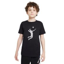 Qivi Silhouette Volleyball Baskılı Siyah Unisex Çocuk T-shirt