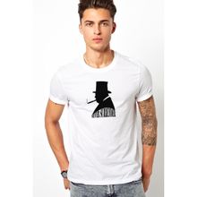 Qivi Silhouette Winston Churchill Baskılı Beyaz Erkek T-shirt