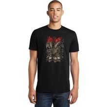 Qivi Slipknot Cover Skull Rock Metal Müzik Baskılı Siyah Örme Erkek T-shirt