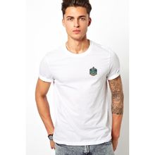 Qivi Slytherin Baskılı Beyaz Erkek Örme T-shirt