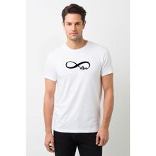 Qivi Sonsuzluk Love Black Baskılı Beyaz Erkek Örme T-shirt