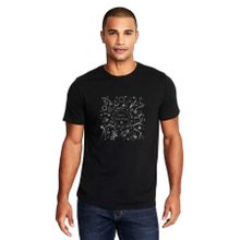 Qivi Space Adventure Uzay Gezegenler Nasa Yıldız Roket Astronot Baskılı Siyah Örme Erkek T-shirt