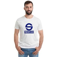Qivi Sparco Logo Baskılı Beyaz Erkek Örme T-shirt
