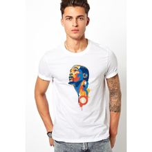 Qivi Sporcu Basketci Baskılı Beyaz Erkek Örme T-shirt