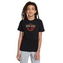 Qivi Stanger Things Upside Down Baskılı Unisex Çocuk Siyah T-shirt