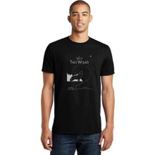 Qivi Tale of Two Wolves Graphic Novel Baskılı Siyah Erkek Örme T-shirt