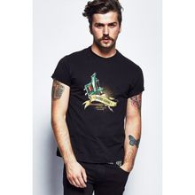 Qivi Tatto Legend Retro Baskılı Siyah Erkek Örme T-shirt