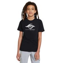 Qivi Team Secret Baskılı Unisex Çocuk Siyah T-shirt