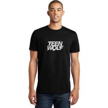 Qivi Teen Wolf Logo Baskılı Siyah Erkek Örme T-shirt