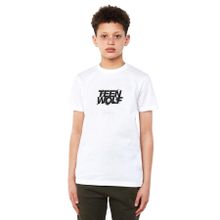 Qivi Teen Wolf Logo Baskılı Unisex Çocuk Beyaz T-shirt
