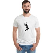 Qivi Tennis Spor Baskılı Beyaz Erkek Örme T-shirt