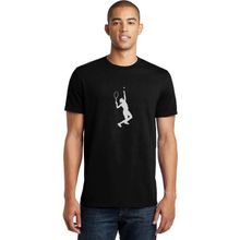 Qivi Tennis Spor Baskılı Siyah Erkek Örme T-shirt
