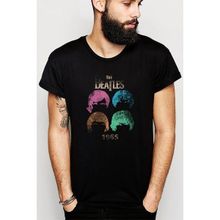 Qivi The Beatles 1965 Colors Rock Metal Baskılı Siyah Erkek Örme T-shirt