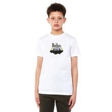 Qivi The Beatles Metal Rock Müzik Baskılı Unisex Çocuk Beyaz T-shirt