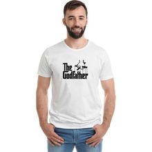 Qivi The Godfather Baskılı Beyaz Erkek Örme T-shirt