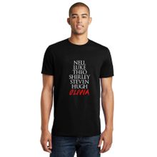 Qivi The Haunting Of Hill House Characters Name Baskılı Siyah Erkek Örme T-shirt
