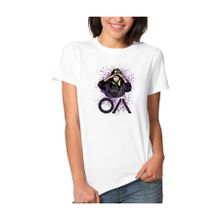 Qivi The Oa Girl Splash Baskılı Beyaz Örme Kadın T-shirt