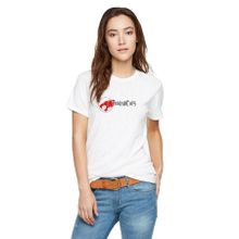 Qivi Thundercats Font Baskılı Beyaz Örme Kadın T-shirt